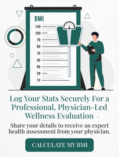 Log Your Stats Securely For a Professional, Physician-Led Wellness Evaluation.
