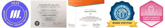 Certified Menopause Practitioner and American Board of Obesity Medicine